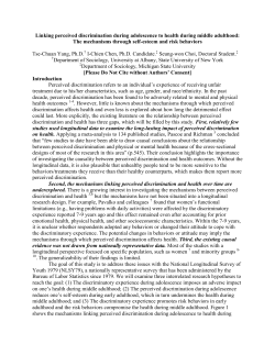 Linking perceived discrimination during adolescence to health