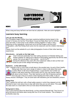 Spotlight 1 oct 2012 - Ladybrook Primary School