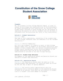 The Constitution of the Associated Students of Snow College