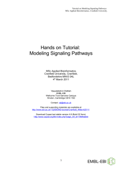 Hands on Tutorial: Modeling Signaling Pathways - EMBL-EBI