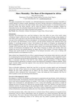 Slave Mentality: The Bane of Development in Africa