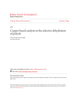 Copper based catalysts in the selective dehydration of polyols