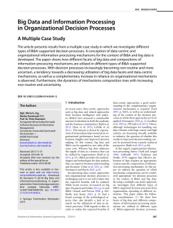 Big Data and Information Processing in Organizational Decision
