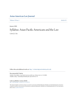 Syllabus: Asian Pacific Americans and the Law