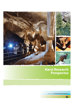 Karst research prospectus - Office of Environment and Heritage