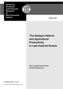 Stolypin reform, on agricultural productivity in late Imperial Russia