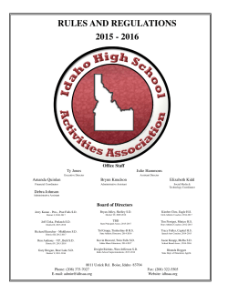RULES AND REGULATIONS 2015 - 2016