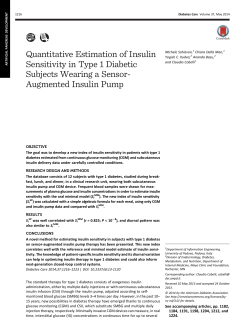 Quantitative Estimation of Insulin Sensitivity in Type