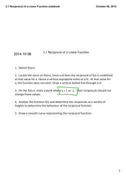 3.1 Reciprocal of a Linear Function.notebook