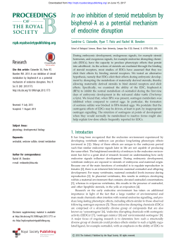 In ovo inhibition of steroid metabolism by bisphenol