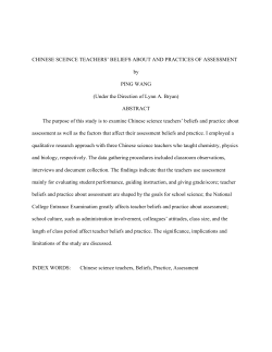 CHINESE SCEINCE TEACHERS` BELIEFS ABOUT AND