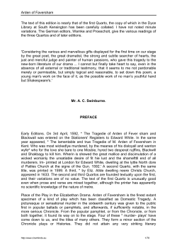 Arden of Faversham The text of this edition is nearly that of the first