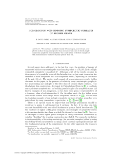 HOMOLOGOUS NON-ISOTOPIC SYMPLECTIC SURFACES OF