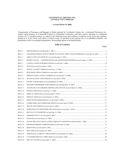 Continental Airlines, Inc. Contract of Carriage - March