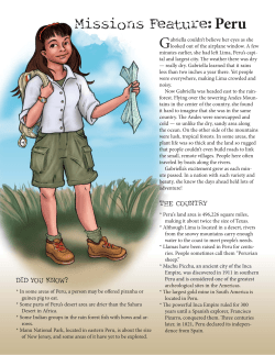 Missions Feature: Peru