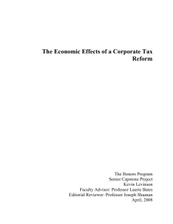 The Economic Effects of a Corporate Tax Reform