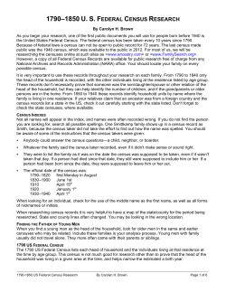 1790-1850 US Federal Census