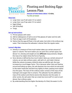 Floating and Sinking Eggs Lesson Plan
