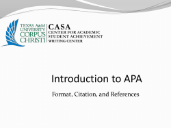 Introduction to APA
