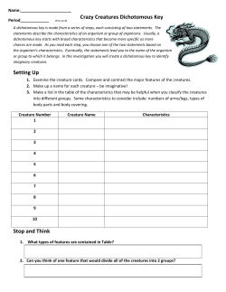 Crazy Creatures Dichotomous Key