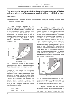 The relationship between salinity, dissolution temperatures of halite
