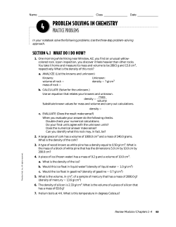 4 Problem Solving in Chemistry Practice Problems