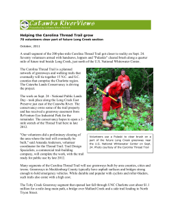 Helping the Carolina Thread Trail grow A small segment of the 200