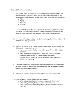 Module 19 Test Review Worksheet 1. Two number cubes are rolled