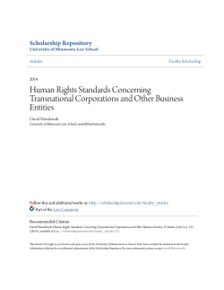Human Rights Standards Concerning Transnational Corporations
