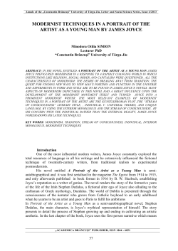 modernist techniques in a portrait of the artist as a young man by