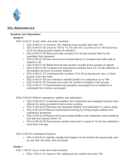 DOL Mathematics Curriculum