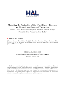 Modelling the Variability of the Wind Energy Resource on - HAL-Insu