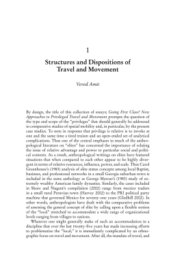 Structures and Dispositions of Travel and