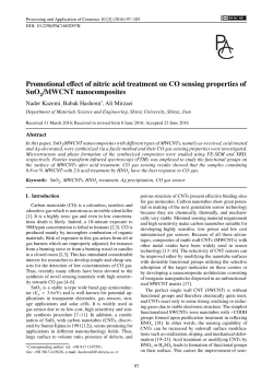 Promotional effect of nitric acid treatment on CO sensing properties