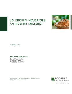 us kitchen incubators: an industry snapshot