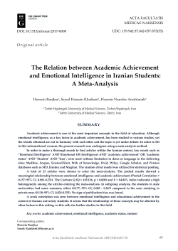 The Relation between Academic Achievement and Emotional