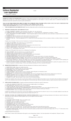Uniform Residential Loan Application -