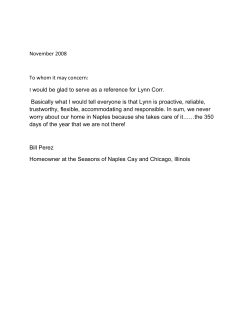 November 2008 To whom it may concern: I would be glad to serve