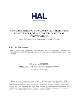 CHARACTERIZING CONGRUENCE PRESERVING