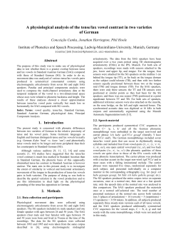 A physiological analysis of the tense/lax vowel contrast in two