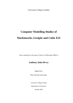 Computer modelling studies of mackinawite, greigite and cubic FeS