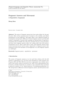 Fragment Answers and Movement