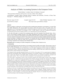 Analysis of Public Accounting Systems in the