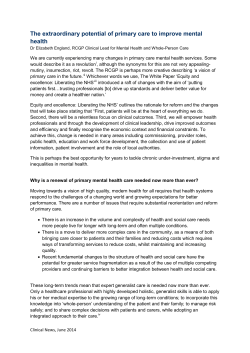 The extraordinary potential of primary care to improve