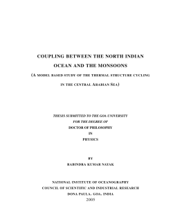 coupling between the north indian ocean and the monsoons