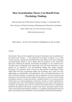 How Securitization Theory Can Benefit from Psychology Findings
