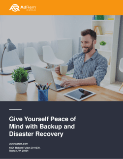 Give Yourself Peace of Mind with Backup and
