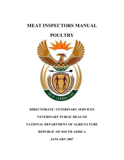 MEAT INSPECTORS MANUAL POULTRY