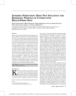 interset stretching does not influence the kinematic profile of