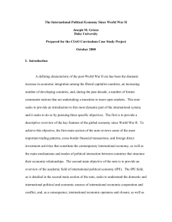 The International Political Economy Since World War II